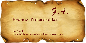 Francz Antonietta névjegykártya